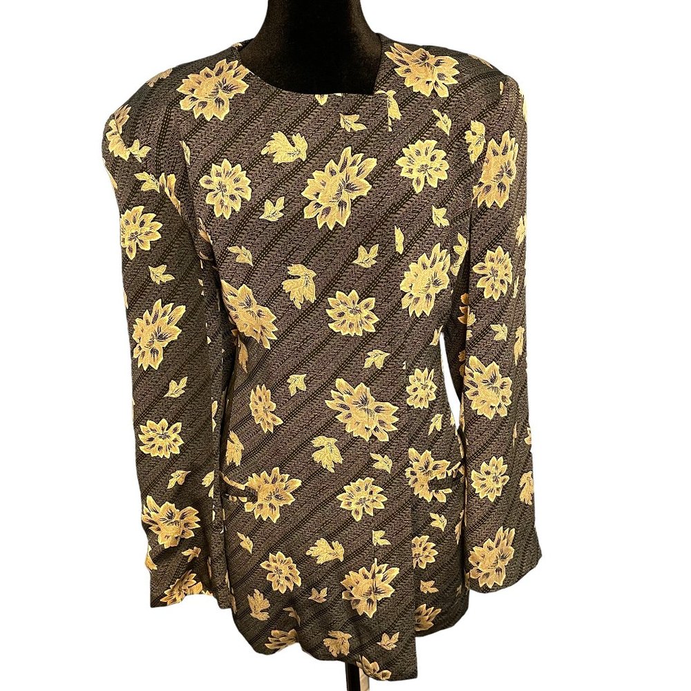 Alcott & Andrews Blazer Women SZ 14‎ 100% Silk Padded Shoulders Lightweight